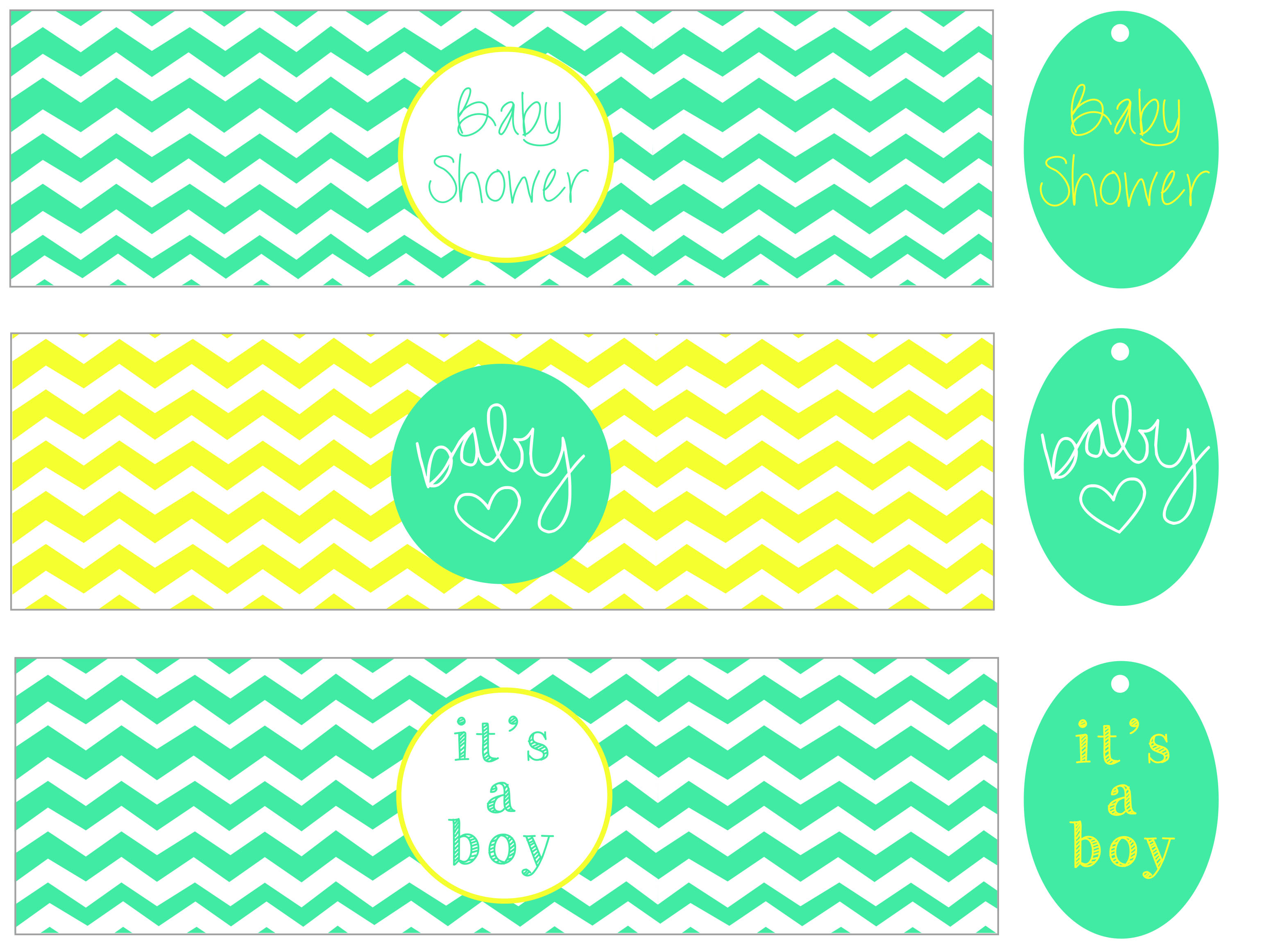 it’s a boy! Baby Shower Water Bottle Labels w/ Coordinating Tags!