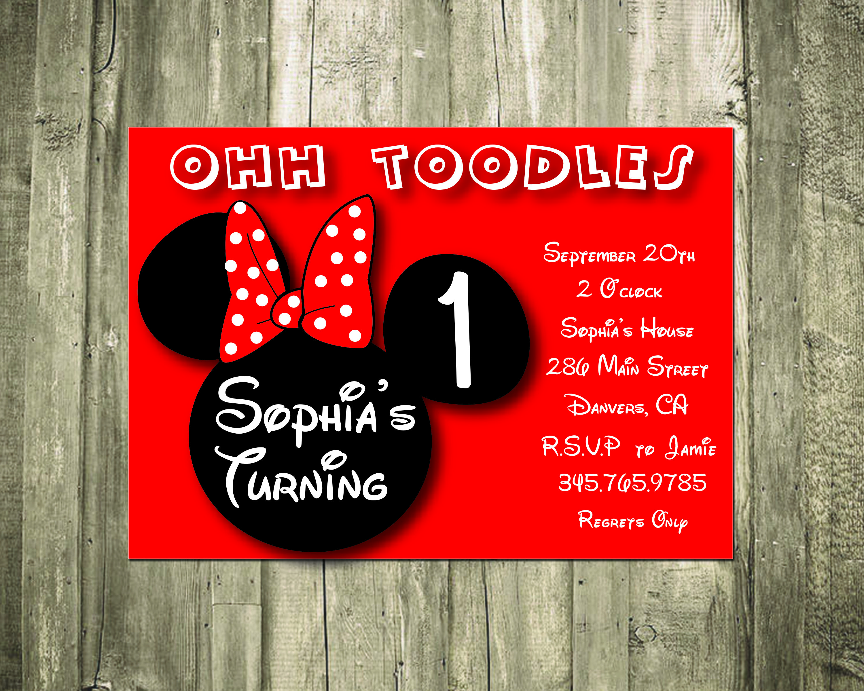 Minnie Mouse Personalized Birthday Invitation